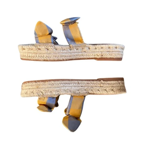 NEW LOEFFLER RANDALL Daisy Two Bow Espadrille Platform Sandal in Dandelion/Rain - Picture 6 of 7